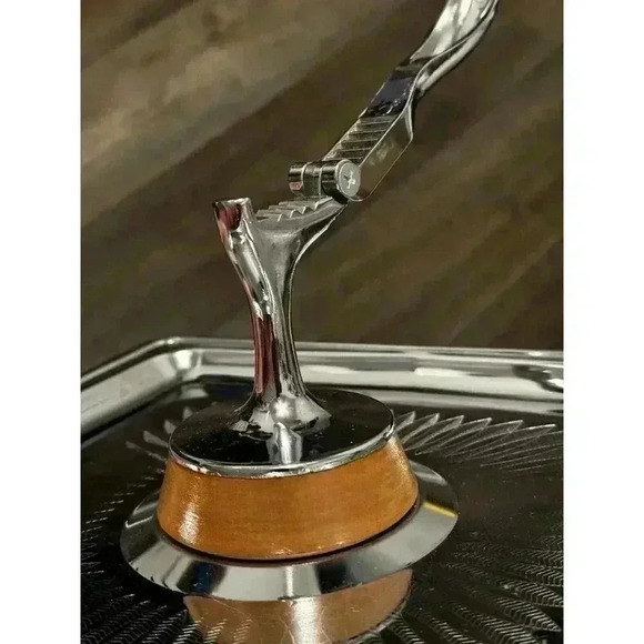 Vintage MCM Hellerware Nutcracker Chromium Wood Tray No. 2040 Family Traditions - Picture 10 of 13